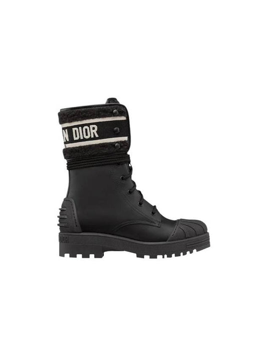 D major ankle boots calfskin lambskin wool black - DIOR - BALAAN 1