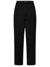 Elastic Waist Viscose Wool Straight Pants Black - AMI - BALAAN 2