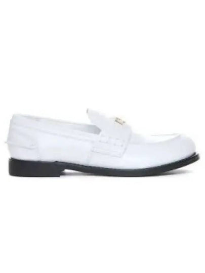 Brushed Leather Penny Loafers White - MIU MIU - BALAAN 2