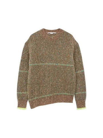 Women's unbalanced slit tweed knit dark brown 271585 - STELLA MCCARTNEY - BALAAN 1