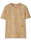 EKD Print Cotton Short Sleeve T-Shirt Flax - BURBERRY - BALAAN 1