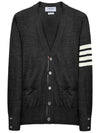 Diagonal armband wool cardigan MKC002 022 - THOM BROWNE - BALAAN 1