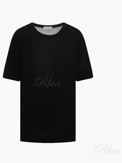 Silk Short Sleeve T-Shirt Black - LEMAIRE - BALAAN 2