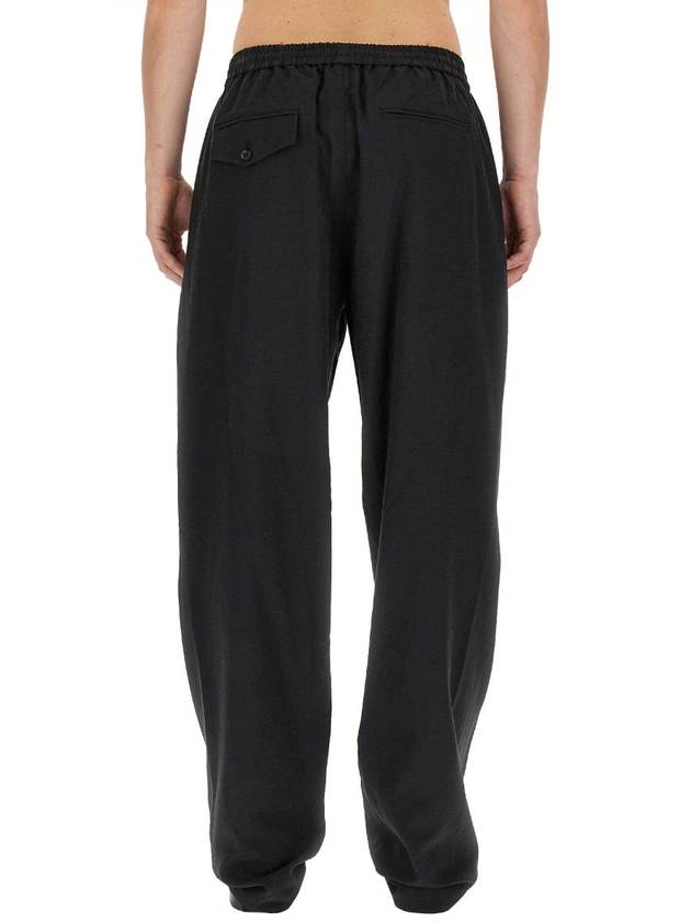 Ankle Drawstring Straight Pants Black - HELMUT LANG - BALAAN 5