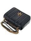 Kira Chain Leather Shoulder Bag Black - TORY BURCH - BALAAN.