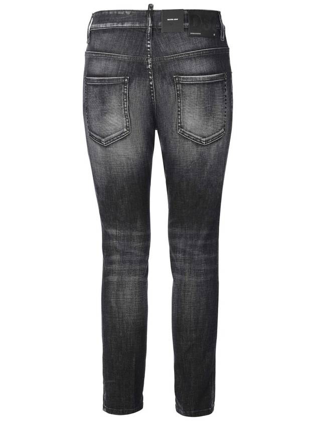 Skater Denim Straight Jeans Black - DSQUARED2 - BALAAN 4