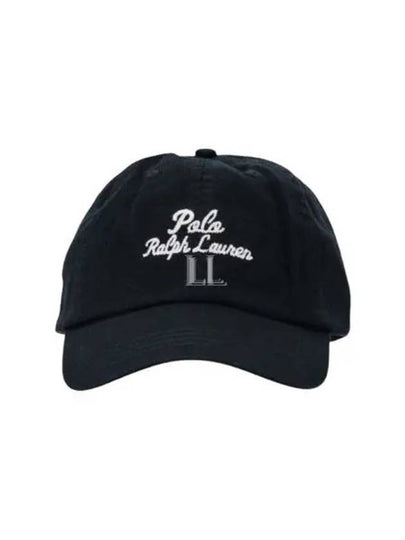 Chain Stitch Logo Ball Cap Black - POLO RALPH LAUREN - BALAAN 2