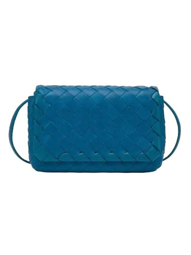 Mini Intrecciato Cross Bag Blue - BOTTEGA VENETA - BALAAN 1