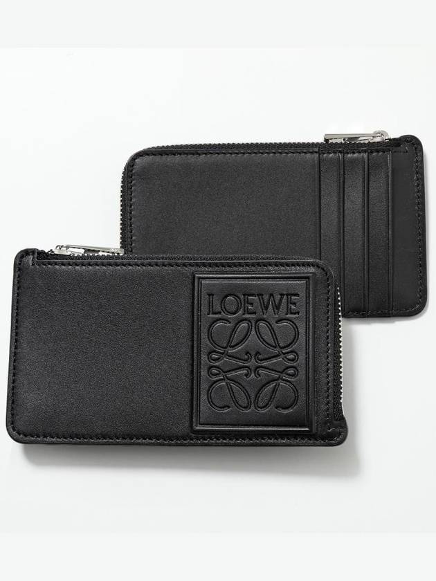 Logo Satin Calfskin Coin Card Wallet Black - LOEWE - BALAAN 2