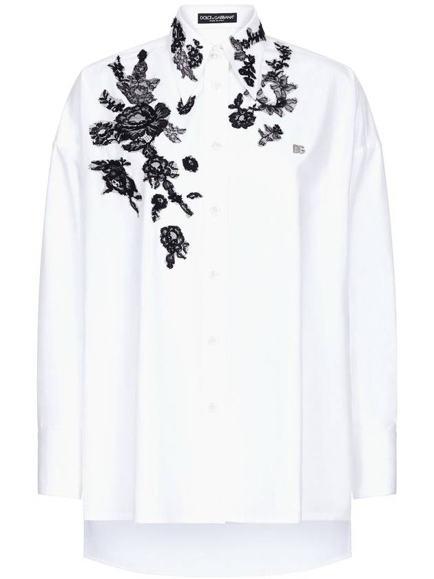 Lace APPLIQUES Oversized Shirt F5P62T GDB8OW0800 B0010999323 - DOLCE&GABBANA - BALAAN 2