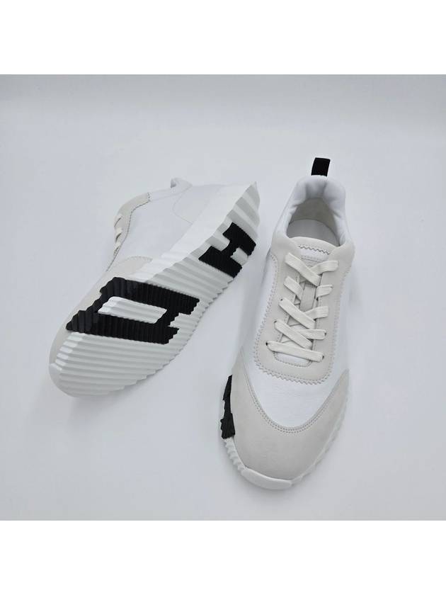 Bouncing Leather Low Top Sneakers Blanc - HERMES - BALAAN 11