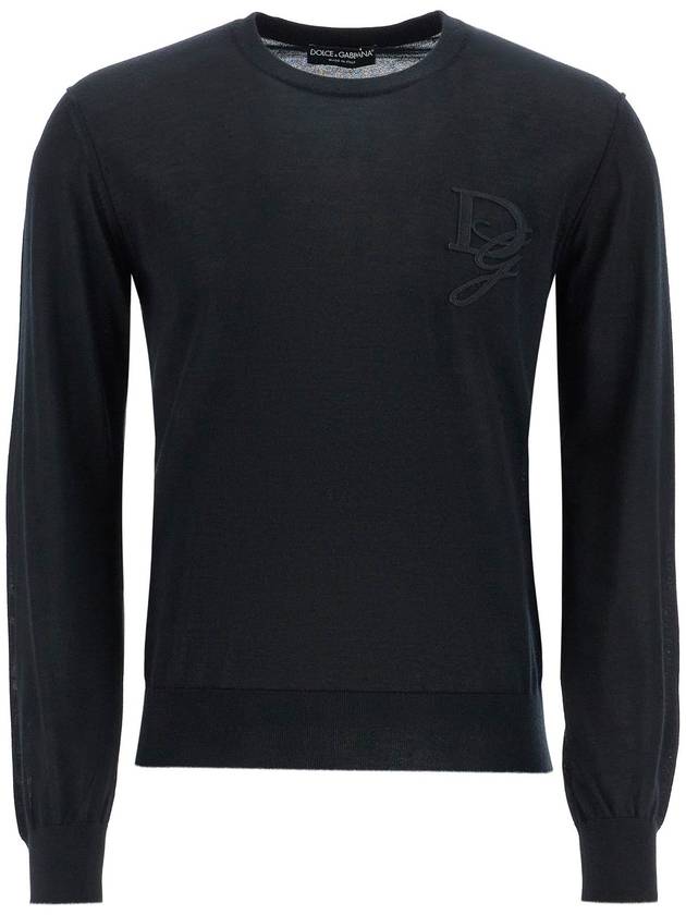 cashmere sweater with dg embroidery - DOLCE&GABBANA - BALAAN 1