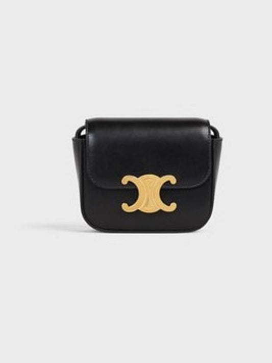 Triomphe Small Shiny Calfskin Cross Bag Black - CELINE - BALAAN 2