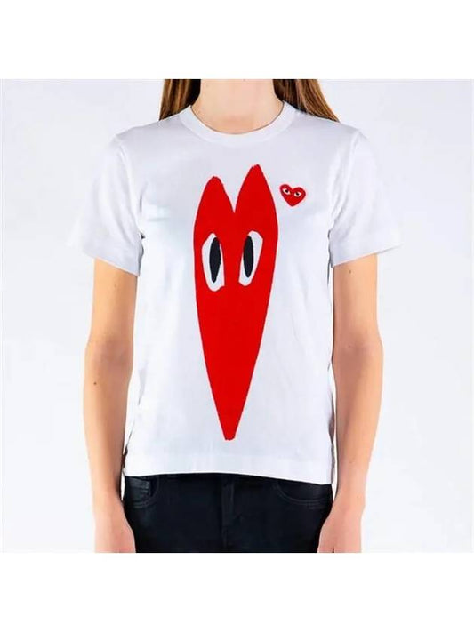 Women's Double Heart Short Sleeve TShirt P1T223 - COMME DES GARCONS - BALAAN 1