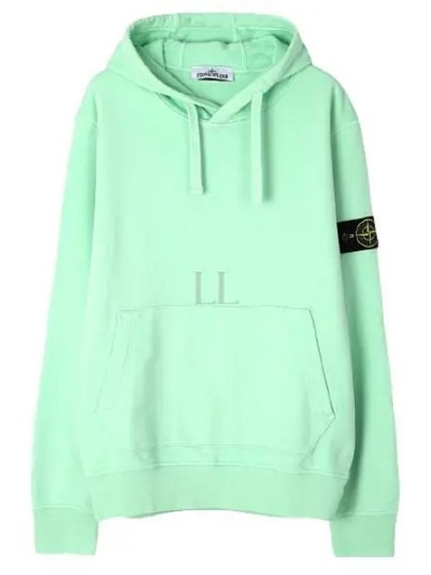 Signature Logo Patch Hoodie Light Green - STONE ISLAND - BALAAN 2