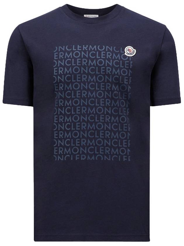 Logo Motif Short Sleeve T-Shirt Blue - MONCLER - BALAAN 2