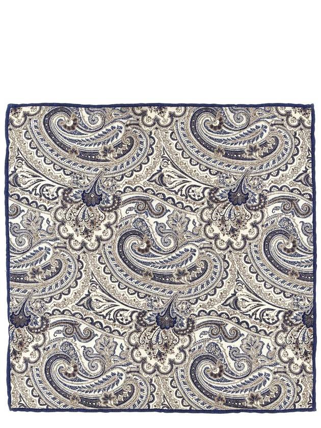 Paisley Print Reversible Silk Pocket Square MR8720091CEY66 - BRUNELLO CUCINELLI - BALAAN 2