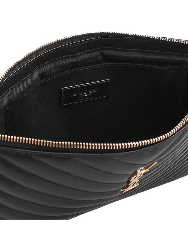 Gold Monogram Matelasse Clutch Bag Black - SAINT LAURENT - BALAAN 7