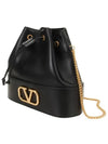 V Logo Chain Bucket Bag Black - VALENTINO - BALAAN 3