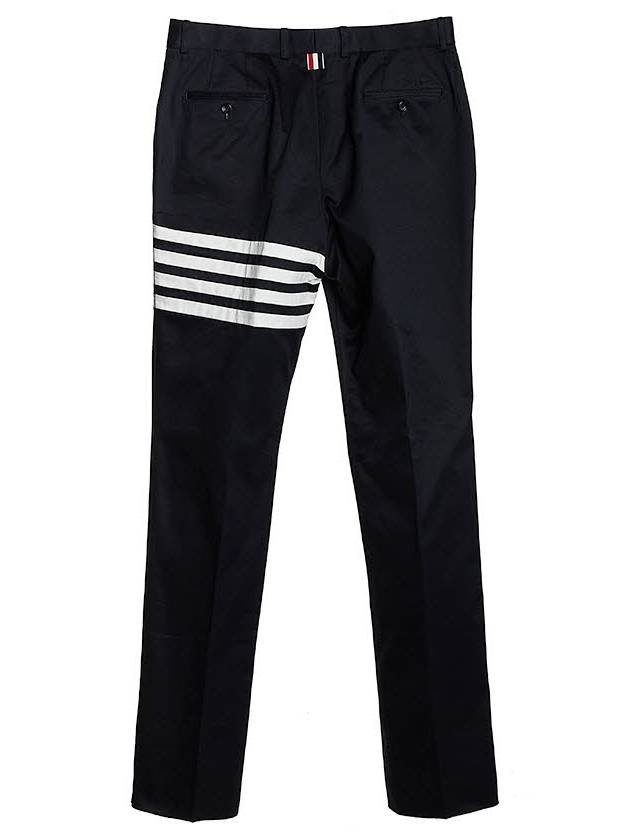 Diagonal Unconstructed Chino Straight Pants Navy - THOM BROWNE - BALAAN 3