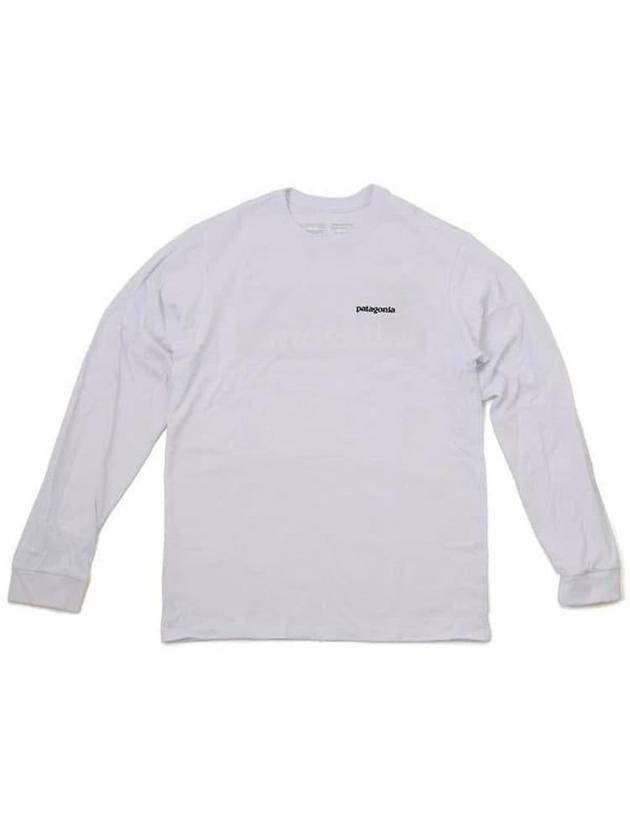 P6 Logo Responsibili Long Sleeve T-Shirt White - PATAGONIA - BALAAN 2