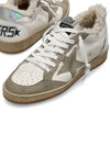 Ball Star Logo Print Suede Low Top Sneakers Grey White - GOLDEN GOOSE - BALAAN 2