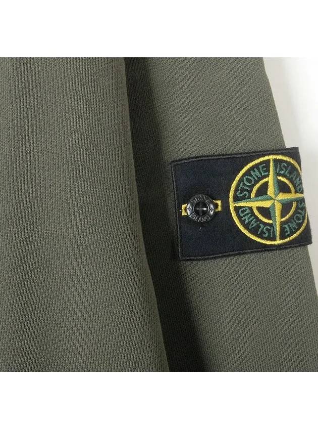 Logo Patch Zip Up Jacket Musk Green - STONE ISLAND - BALAAN 5