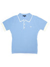 Cool Cable Tipping Knit Polo L BLUE - TRIMERE - BALAAN 2