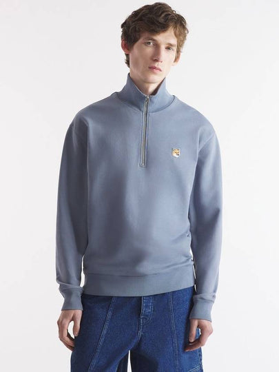 Fox Head Patch Half Zipper Sweatshirt Moonlight Blue - MAISON KITSUNE - BALAAN 2