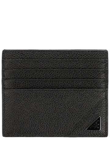 Men's Saffiano Leather Card Wallet Black - PRADA - BALAAN 1