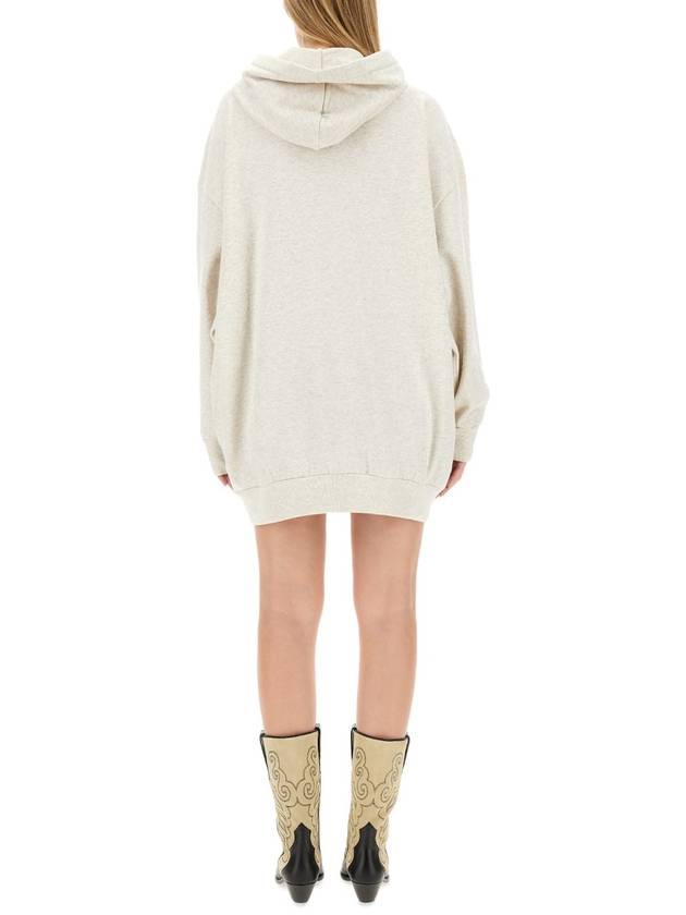 Solena Embroidered Logo Oversized Hoodie Ecru - ISABEL MARANT - BALAAN 4