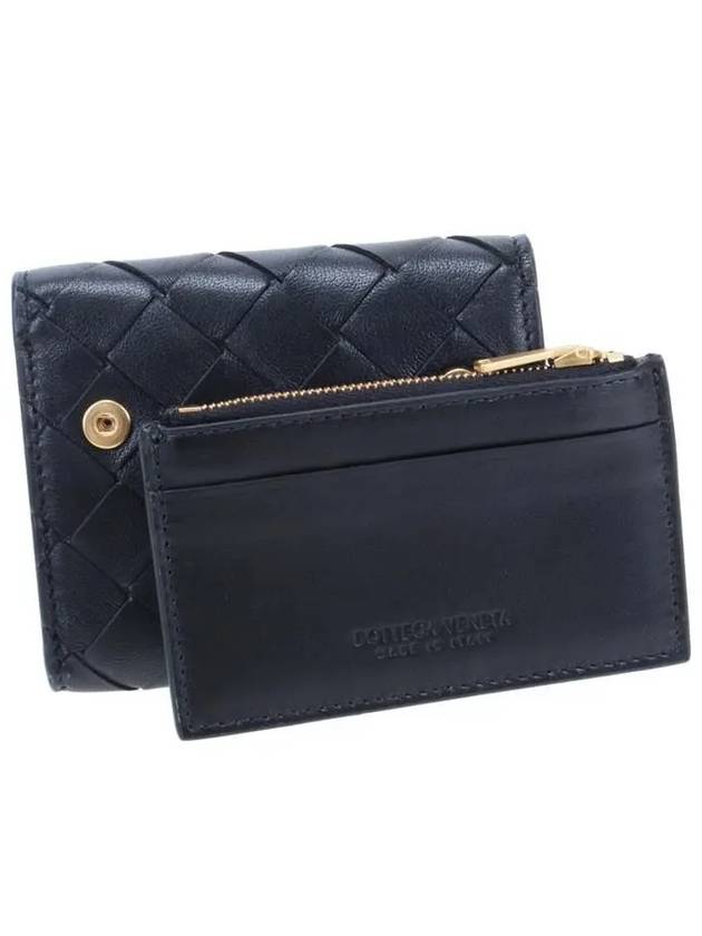 Intrecciato Trifold Half Wallet Black - BOTTEGA VENETA - BALAAN 6