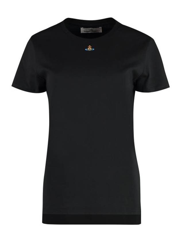 Embroided ORB Peru Short Sleeve T-Shirt Black - VIVIENNE WESTWOOD - BALAAN 2