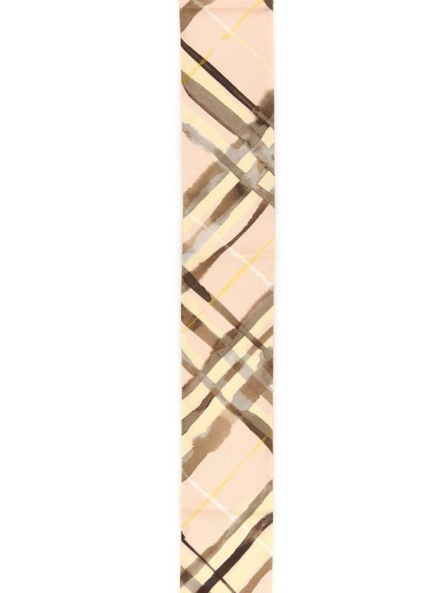 Skinny Reversible Check Silk Scarf Teacup - BURBERRY - BALAAN 3