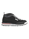 Interlock Tech Runner Canvas High Top Sneakers Black - THOM BROWNE - BALAAN 3