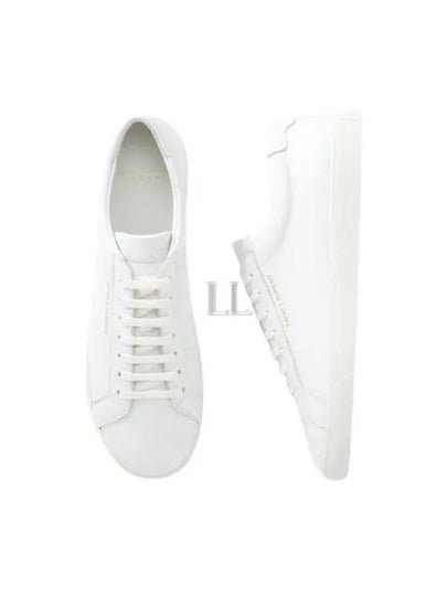 Men's Andy Leather Low Top Sneakers White - SAINT LAURENT - BALAAN 2