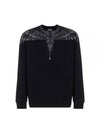 Icon Wing Print Crew Neck Sweatshirt Black White - MARCELO BURLON - BALAAN 2