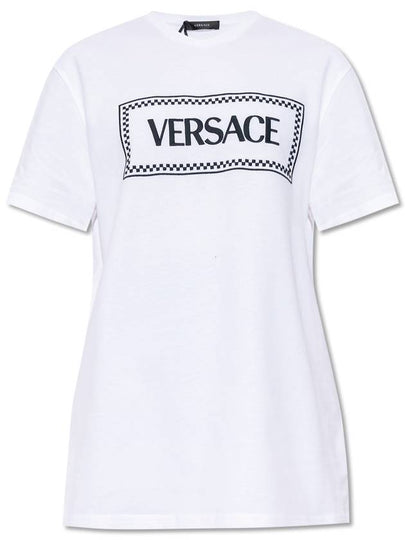 short sleeve t-shirt 1011882 1A08573 2W020 BIANCO NERO - VERSACE - BALAAN 2