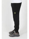 Waffen Patch Cotton Fleece Track Pants Black - STONE ISLAND - BALAAN 4