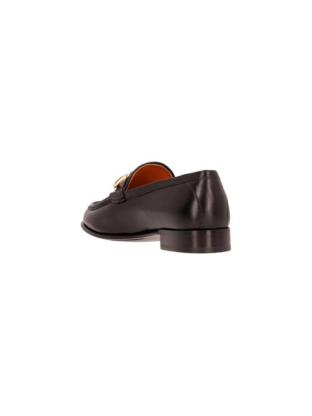 V Logo Signature Calfskin Loafers Black - VALENTINO - BALAAN 4