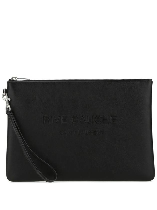 Rive Gauche Zipper Clutch Bag Black - SAINT LAURENT - BALAAN 2