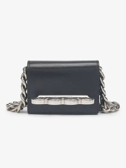 4-Ring Chain Mini Cross Bag Black - ALEXANDER MCQUEEN - BALAAN 2