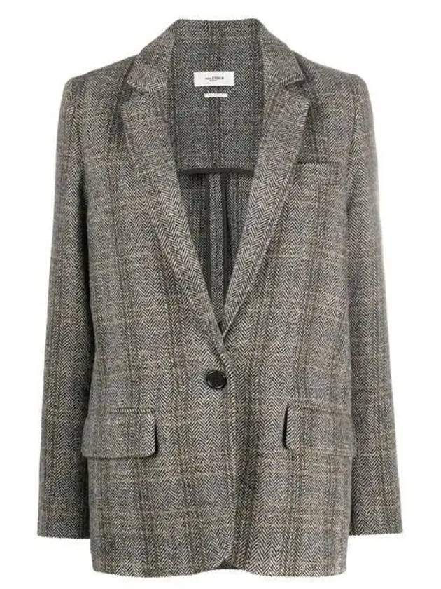 Check Pattern Jacket Gray - ISABEL MARANT ETOILE - BALAAN.