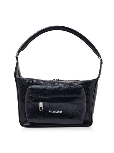 Raver Logo Handle Medium Shoulder Bag Black - BALENCIAGA - BALAAN 1