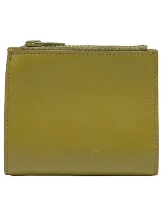 MM6 Logo Zip Around Half Wallet Green Glow - MAISON MARGIELA - BALAAN 1