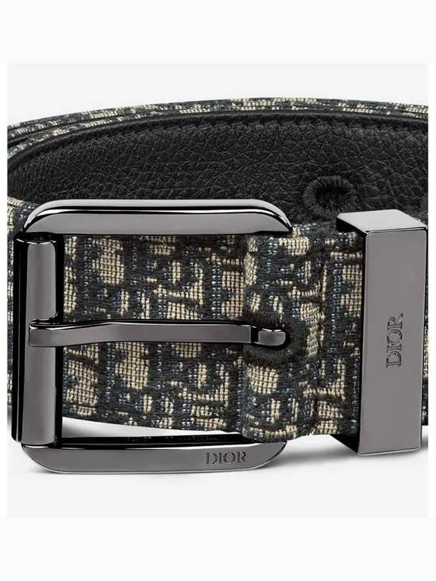 Micro Oblique Jacquard Belt Black Beige - DIOR - BALAAN 5