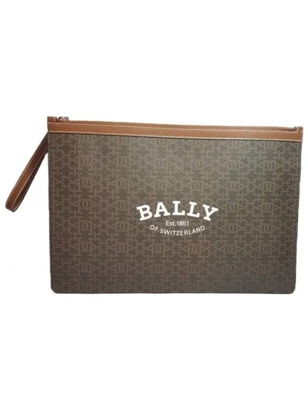 Bolis Large Clutch Bag Brown - BALLY - BALAAN.