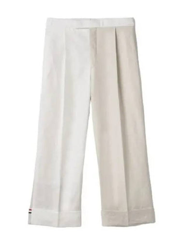 Turn up trousers white slacks suit pants - THOM BROWNE - BALAAN 1