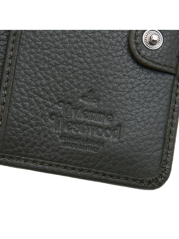 Grain Leather Frame Half Wallet Olive - VIVIENNE WESTWOOD - BALAAN 9