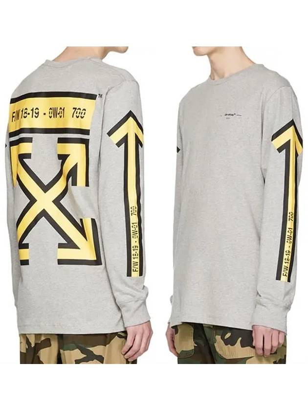 Men's Arrow Print Long Sleeve T-Shirt Gray - OFF WHITE - BALAAN 2